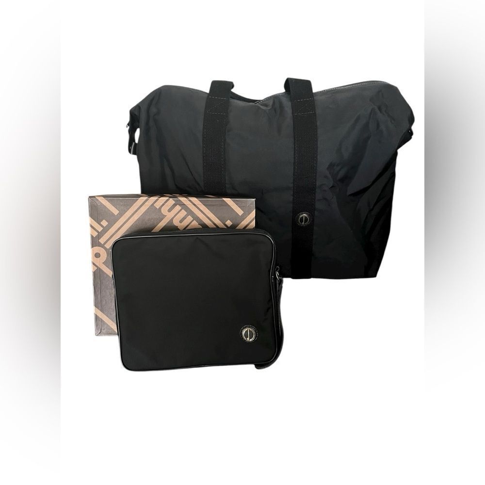 🩶DUNHILL Nylon Travel Duffle Bag & Pouch Set